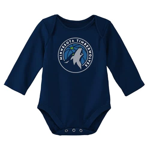 Outerstuff NBA Newborn & Infants 0-24 Months Official Primary Logo Long Sleeve Bodysuit Creeper Romper