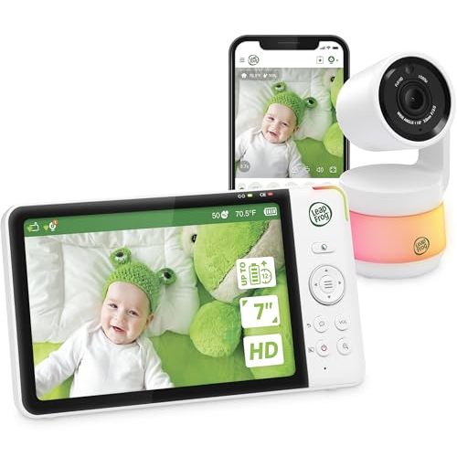 LeapFrog LF930HD Baby Monitor, 7” 720p HD Display,Video Baby Monitor with Camera and Audio, 1080p Smart Remote Access,360° Pan & Tilt,Color Night Light &Vision, Two-Way Intercom