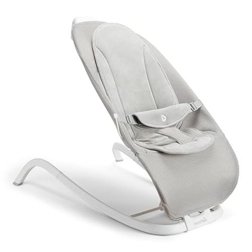Munchkin® Electric Baby Bouncer & Rocker with Digital Touch Display, Soothing Sounds & 3 Recline Positions - Automatic Bouncing & Rocking, Grey