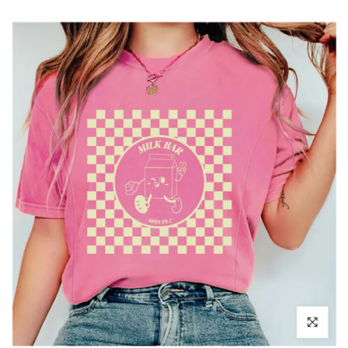 Checkered Milk Carton Nursing Tee
