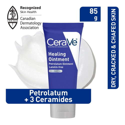 CeraVe Healing Ointment | Moisturizing Petrolatum Skin Protectant for Dry Skin with Hyaluronic Acid and Ceramides | Lanolin-Free & Fragrance-Free | 85 g, Healing balm for cracked, chafed & very dry skin - Walmart.ca