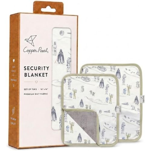 Copper Pearl Baby Security Blanket Set of 2 - Portable Size for Self-Soothing On-The-GO