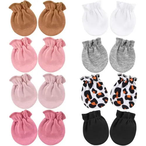 8-Pack Anti-Scratch Baby Mittens, Soft Breathable Cotton Gloves with Stretch Cuffs, Gentle Hand Covers for Newborn Boys & Girls, Infant Protection 0–6 Months - TikTok Shop