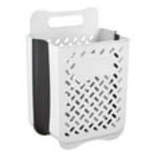 Collapsible Laundry Hamper Wall Mount Foldable Laundry Basket Plastic Hanging Laundry Hamper White，1pcs