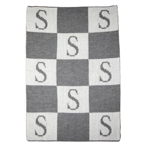 Initial & Blocks Stroller Blanket