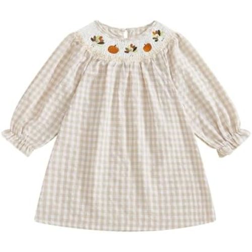 Toddler Baby Girl Halloween Outfit Ruffle Pumpkin Ghost Smocked Dress Girls Fall Long Sleeve Dresses Cute Outfits