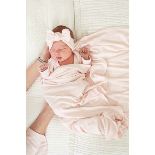 Pearl Pink Bamboo Waffle Oversized Swaddle Blanket