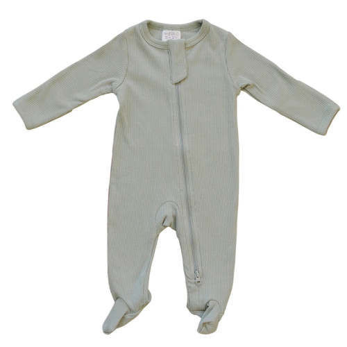Sage Organic Cotton Ribbed Zipper – Mebie Baby