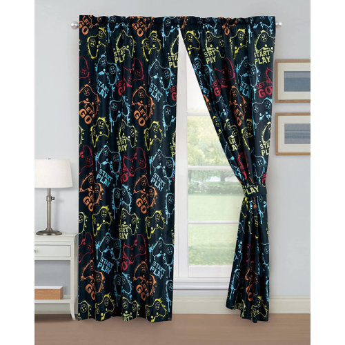 Chezmoi Collection Kids/Teens Gamer Microfiber Window Curtain Set & Reviews | Wayfair