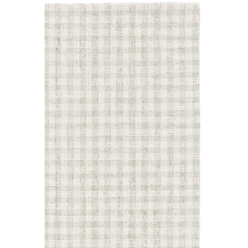 Gracie Oaks Giovoni Ebony Hand Tufted Wool/Cotton Plaid Rug in Sage/Ivory & Reviews | Wayfair