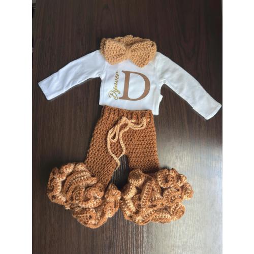 Handmade Crochet Ruffle Baby Pants | Baby Girl Outfit | Newborn Photo Prop | Baby Shower Gift