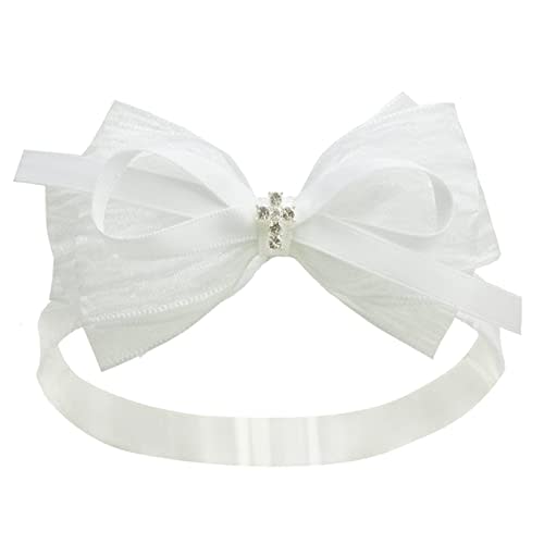 Nihao Baby White Organza Hairband with Cross for Toddler (6 months-2 years old, 1 Count)
