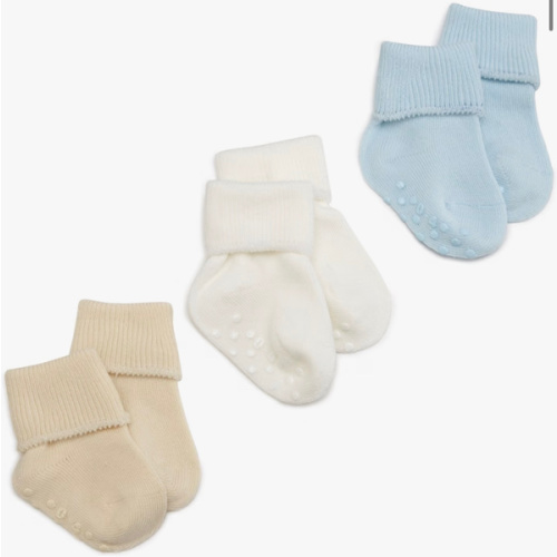 Jefferies Socks Baby Unisex Baby Organic Cotton Non-skid Turn Cuff Socks 3 Pair Pack