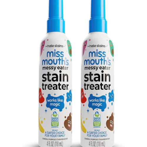 Miss Mouth's Messy Eater Stain Treater Spray - 4oz 2 Pack Stain Remover - Newborn & Baby Essentials - No Dry Cleaning Food, Grease, Coffee Off Laundry, Underwear, Fabric
