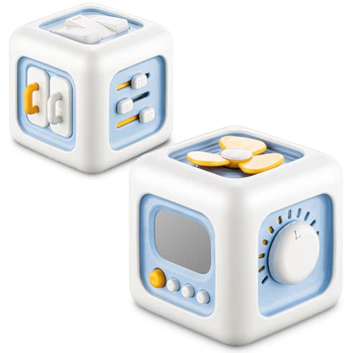 SOCBTNSO Busy Cube Toys for 1 Year Old, Montessori for 1+ Year Old, Travel Toys for Toddlers 1-3, Learning Fine Motor Skills| Birthday Gifts for 12 Months +