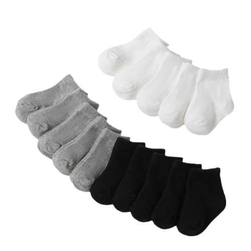 Busydd 20 Pairs Baby Socks 0-3 Years Comfortable Cotton Toddler Girl Socks Casual Breathable Solid Color Toddler Boy Socks 0-6 Months