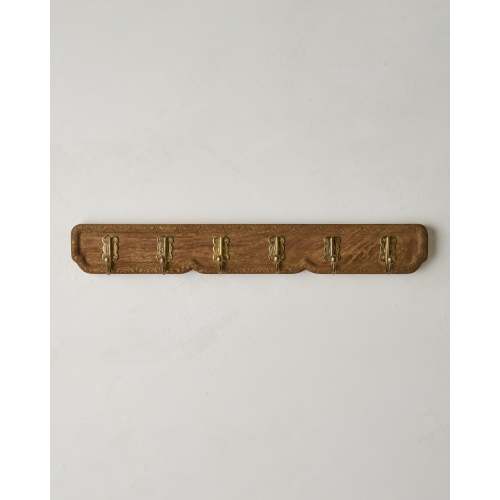Caroline Carved Wood and Brass Hook Rack – Magnolia