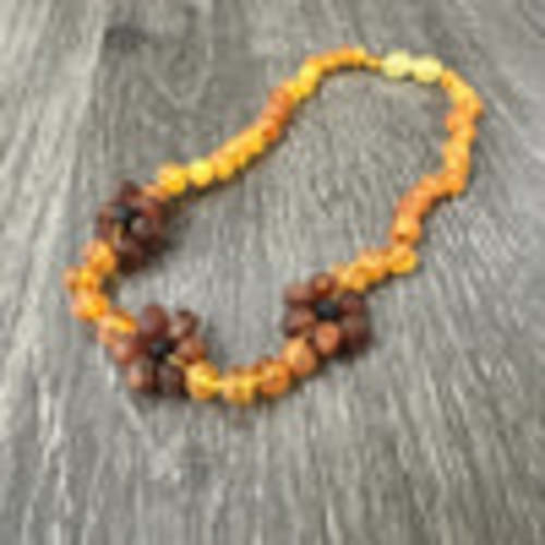 Raw Honey Flower Amber Necklace - Limited Edition