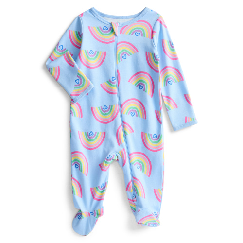 Wonder Nation Baby Boys or Girls Zip Front Footed Pajamas, Sizes Preemieie-6/9 Months