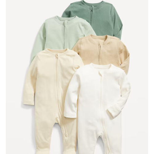 Unisex 2-Way-Zip Sleep & Play Footed One-Piece 5-Pack for Baby | Old Navy (3-6 months)