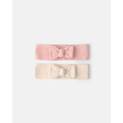 Baby Girl 2-Pack Headbands - Pink/Ivory | Carter's