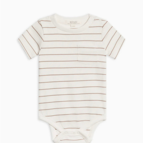 Dana Ribbed Short Sleeve Pocket Bodysuit