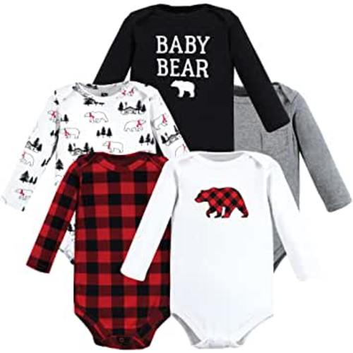 Hudson Baby Unisex Baby Cotton Long-Sleeve Bodysuits