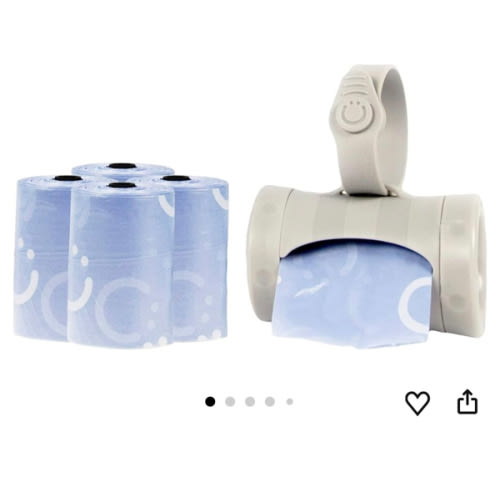 Ubbi On-the-Go Gray Bag Dispenser and Waste Disposal Bags Refill, 60 Lavender Scented Diaper Bags, Baby Savings Bundle, New Parent Gift