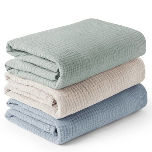 Amazon.com: Konssy 3 Pack Muslin Swaddle Blankets for Unisex, Newborn Receiving Blanket, Large 47 x 47 inches, Soft Breathable Muslin Baby Swaddles for Boys & Girls : Baby