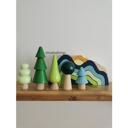 Woodland Tree Set 5 Psc/ Waldorf and Montessori Toys/