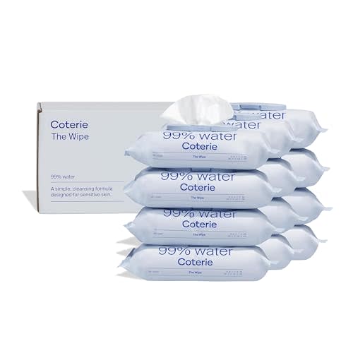 Coterie Baby Wipes for Sensitive Skin, 12-Pack (672 Count) | Includes 672 total wipes, 99% water, plant-based & plastic-free fibers, hypoallergenic, pH balanced, unscented, EWG Verified
