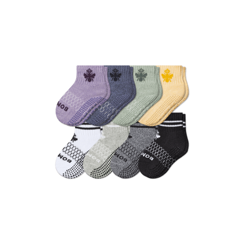 Toddler Gripper Calf Sock 8-Pack