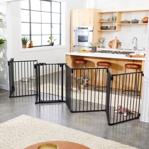 FRISCO Steel 8-Panel Configurable Dog Gate and Playpen, 30-in, Black - Chewy.com
