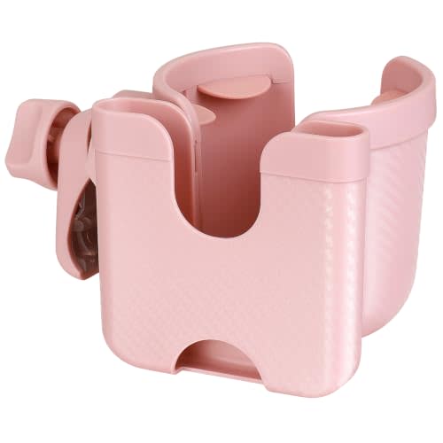 Accmor Stroller Cup Holder with Phone Holder, Bike Cup Holder, Universal Cup Holder for Uppababy Nuna Strollers, 2-in-1 Drinks Holder for Walker, Wheelchair, Scooter