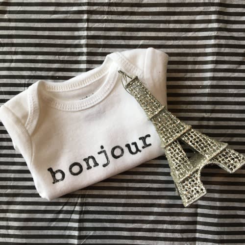 Bonjour bodysuit, bonjour, bebe, French baby, newborn, bodysuit