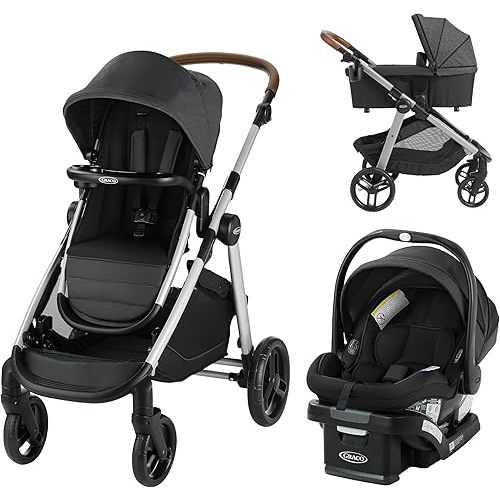 Graco Modes Nest2Grow Travel System, Baby Stroller and Car Seat Combo with SnugRide 35 Lite Elite Infant Car Seat, Rear-Facing from 1.8-16 kg (4-35 lb), Riordan