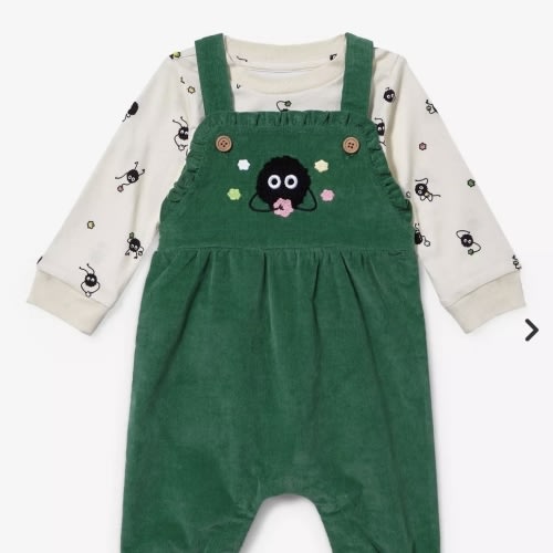 Studio Ghibli Spirited Away Soot Sprite Infant Shirt and Overall Set - 3 or 6 Month