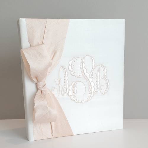 Monogrammed Baby Binder: Silk or Linen, 3-Ring Album