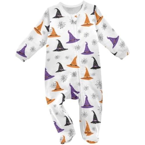 SHJI Baby One-Piece Footies Long Sleeve Rompers Pajamas Zip Front Pjs for Boys Girls kids