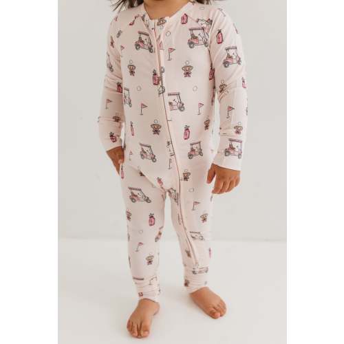 Pink Golf Zipper Romper