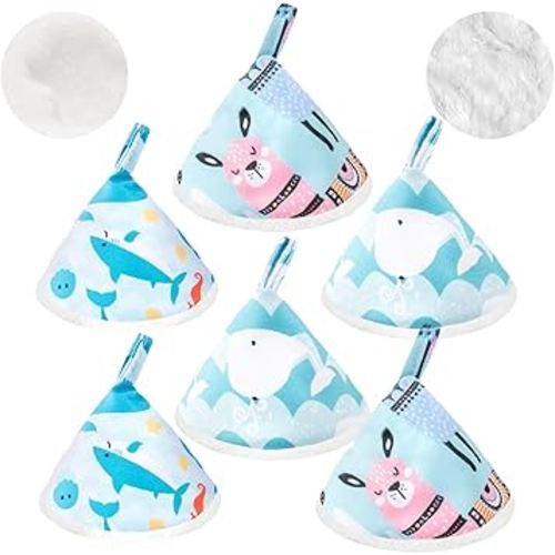12 Pcs Pee Covers for Baby Boys, Reusable Flannel Peepeeteepe Baby Boy with Hanging Loop, Strong Absorbent Pee Shield Pee Tent for Diaper Changes, Extra Storage Bag Wash Bag (6Pcs-Blue)