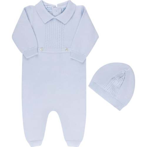 Cable Knit Longall with Hat Blue - Feltman Brothers | Maisonette