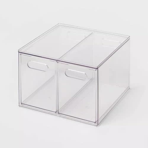 FIXED UP FINDS for All Purpose 2 Drawer Storage: Acrylic Utility Bins, 8.8 H, 12.6 D, 12.2 W