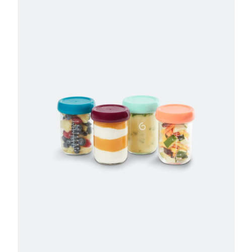 Glass Jar Baby Food Storage Container Sets - 8oz x 4