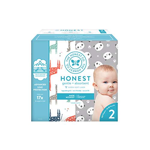 The Honest Company Super Club Box Diapers with TrueAbsorb Technology, Pandas & Safari, Size 2, 152 Count