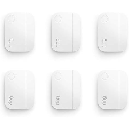 Ring Alarm Contact Sensor 6-Pack - 2nd Gen | Monitor 6 Doors or Windows | Instant Alerts | Approximately 3-Year Battery Life | Slim Design | Easy Installation | Base Station Required