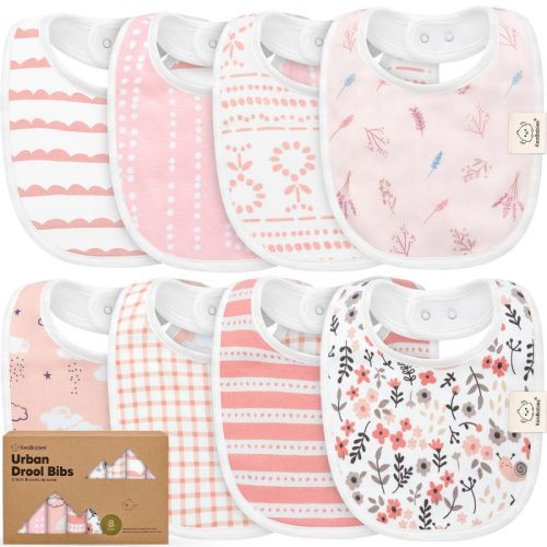 KeaBabies 8pk Organic Baby Bibs for Boy, Baby Drool Bib for Toddler Boys, Girls, Newborn Baby Teething Bibs