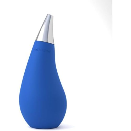 Kitchen Bathroom Counter top Squeezable Soap Dispensers Tear Drop Shape Bottle (Blue, ~7oz)