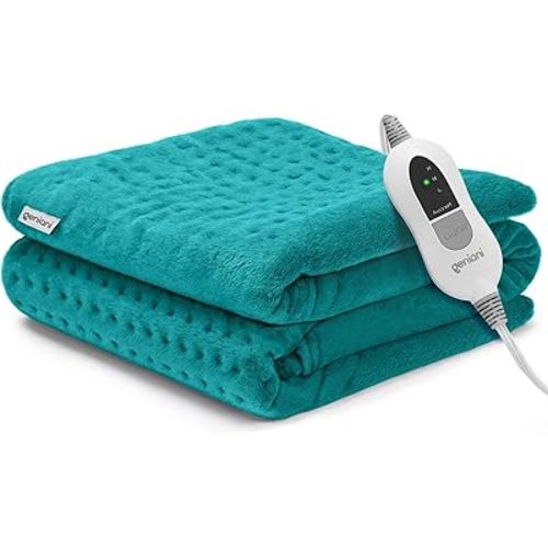 GENIANI Electric Throw - XL Heating Pad for Back Pain & Cramps Relief, Auto Shut Off, Machine Washable, Heat Pad, Holiday Gifts for All, Gifts for Women, Gifts for Men, Heat Patch (Viridian Green)
