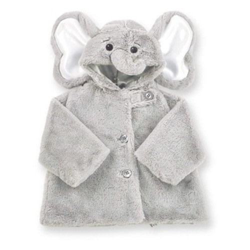 Bearington Baby Lil' Spout Gray Elephant Hooded Coat, 6-12 Months